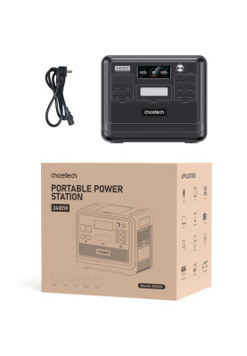 Зарядна станція Choetech BS008 2400Вт (2048Вт/г) AC,LiFePo4,MPPT, UPS, USB-C PD100 Вт