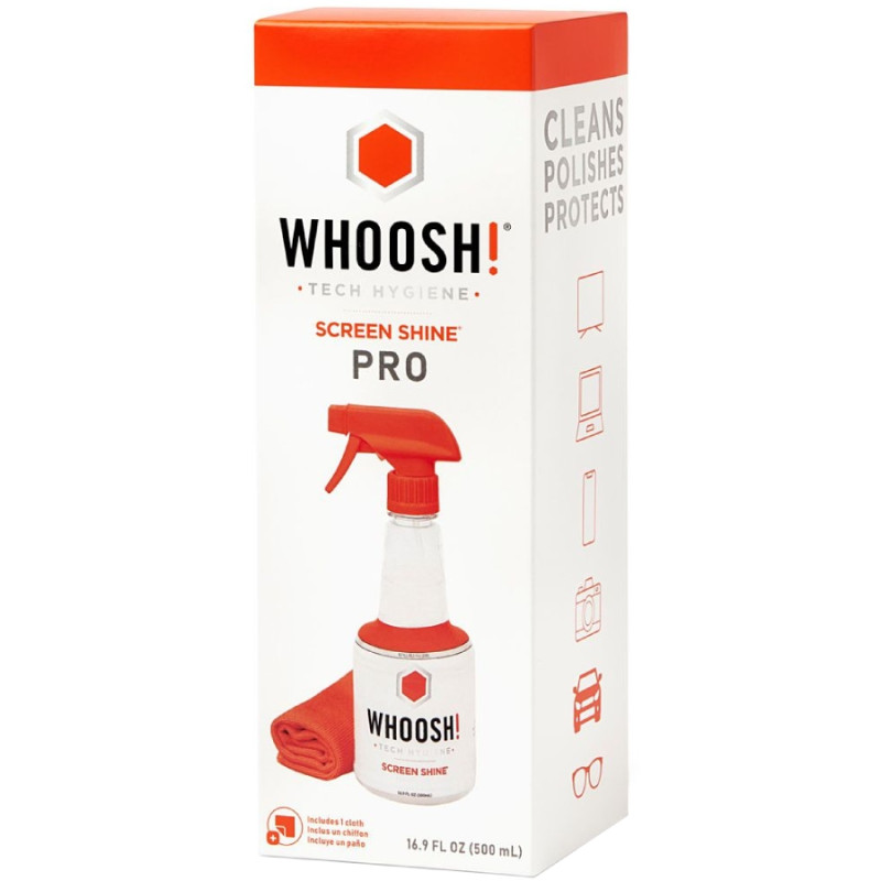 Засіб для чищення Whoosh! RETAIL BOX 500мл розпилювач з мікрофіброю 35см х 35см