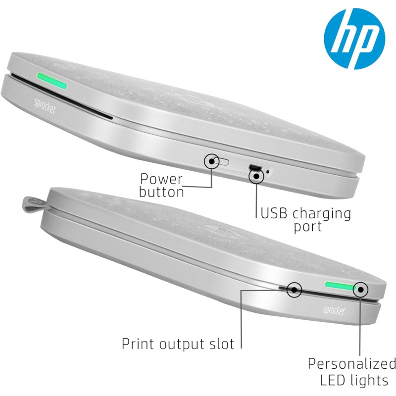 Фотодрукарка портативна HP Sprocket (3"x4",287x505dpi, Zink, 64MB, Bluetooth, колір сірий)