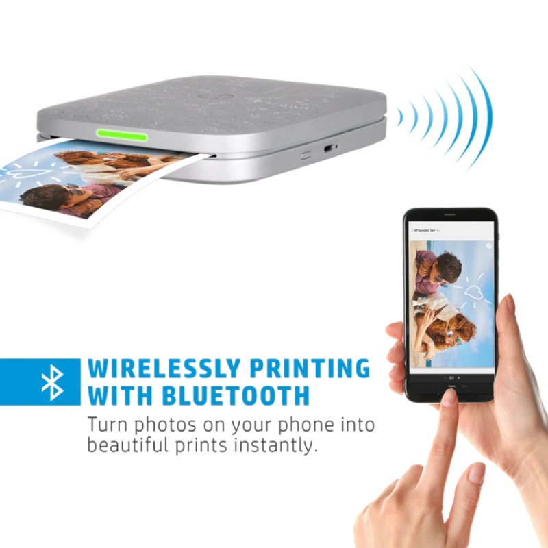 Фотодрукарка портативна HP Sprocket (3"x4",287x505dpi, Zink, 64MB, Bluetooth, колір сірий)