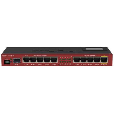 Маршрутизатор Mikrotik RB2011UiAS with Atheros 74K MIPS CPU, 128MB RAM, 1xSFP port, 5xLAN, 5xGbit LAN, RouterOS L5, desktop case, PSU, LCD panel