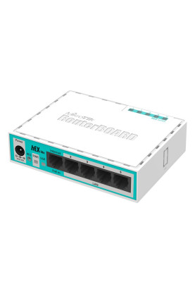 Маршрутизатор Mikrotik hEX lite RB750r2 with 850MHz CPU, 64MB RAM, 5 LAN ports, RouterOS L4, plastic