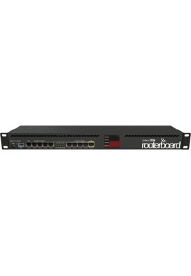 Маршрутизатор Mikrotik RB2011UiAS-RM RouterBOARD with Atheros 74K MIPS CPU, 128MB RAM, 1xSFP port, 5xLAN, 5xGbit LAN, RouterOS L5, 1U rackmount case, PSU, LCD panel