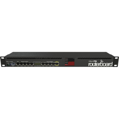 Маршрутизатор Mikrotik RB2011UiAS-RM RouterBOARD with Atheros 74K MIPS CPU, 128MB RAM, 1xSFP port, 5xLAN, 5xGbit LAN, RouterOS L5, 1U rackmount case, PSU, LCD panel