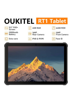 Планшет Oukitel RT1 10.1” FHD/4GB/64GB/MT8768WA/10000mAh/IP68, IP69K, MIL-STD-810G/LTE Orange