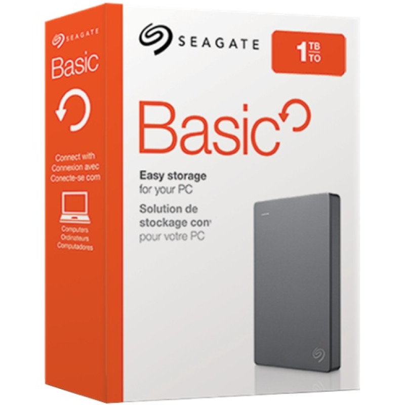 HDD external, USB 3.0 1TB, Seagate  2.5" Basic Gray (STJL1000400), сірий