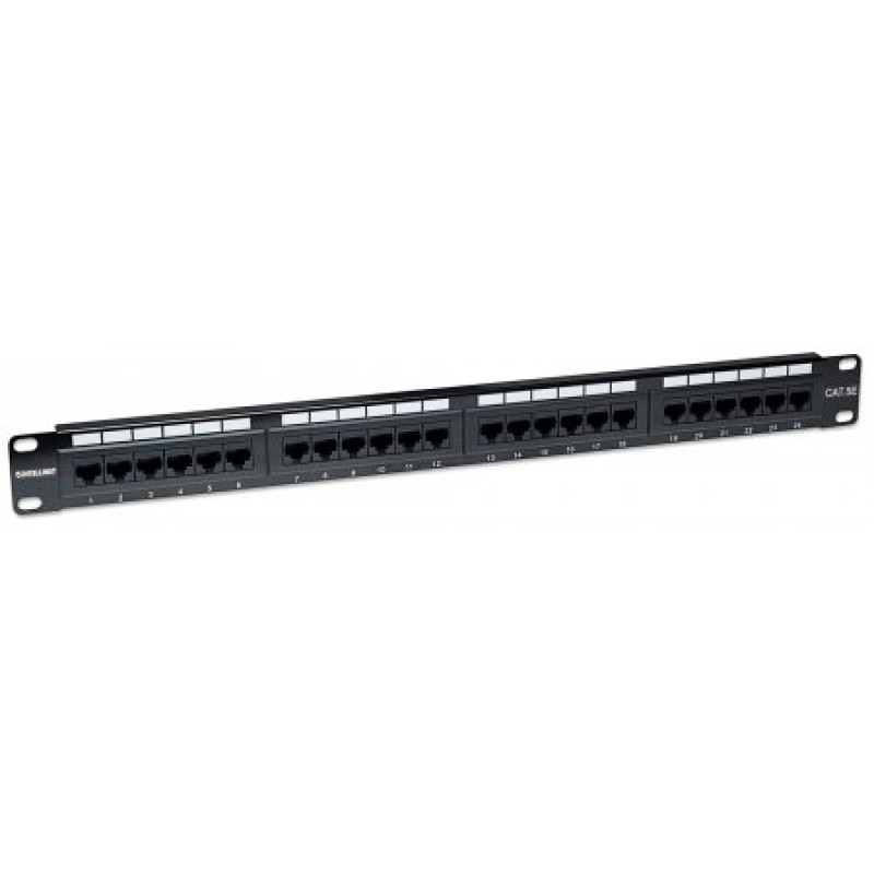 Патч панель 19", 24 port, UTP, Cat.5e, 1unit, Intellinet