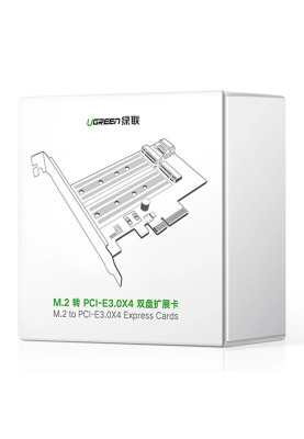 PCI-E 3.0 контролер для SSD M.2 NVMe + M.2 NGFF CM302 Ugreen