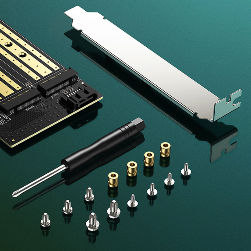 PCI-E 3.0 контролер для SSD M.2 NVMe + M.2 NGFF CM302 Ugreen