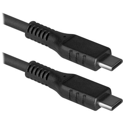 Кабель USB Type-C M-Type-C M, 1.0м, USB 2.0, чорний, Defender