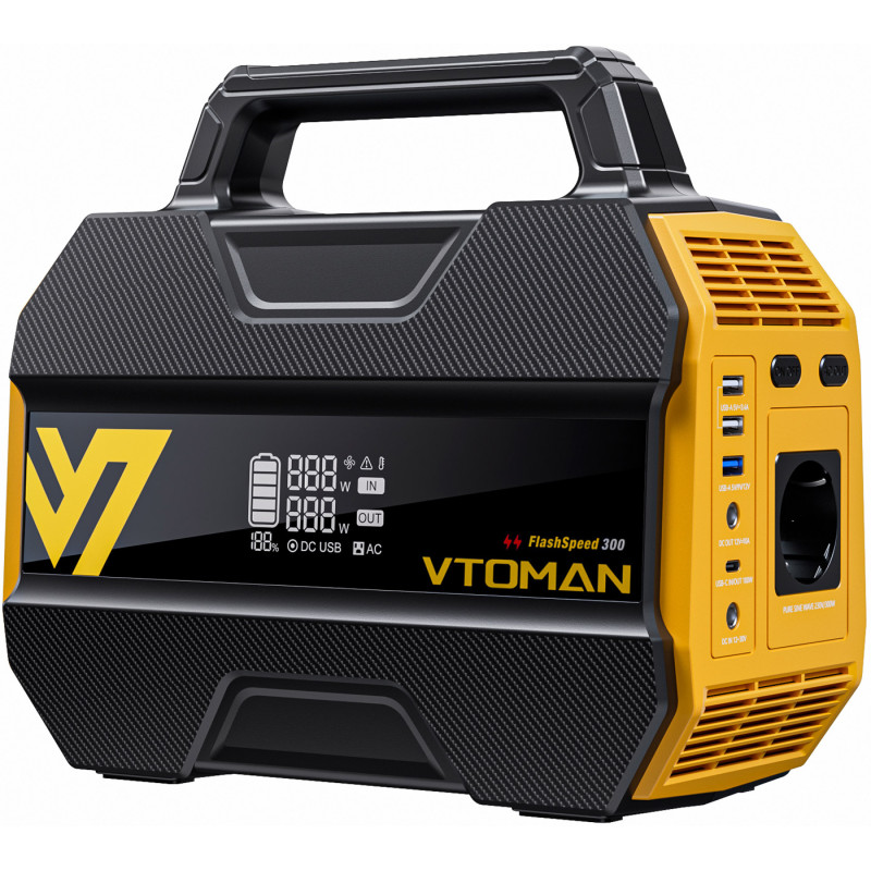 Зарядна станція Vtoman FlashSpeed 300 (230 Вт/г) 300W, DC/PD In, MPPT, LiFePo4