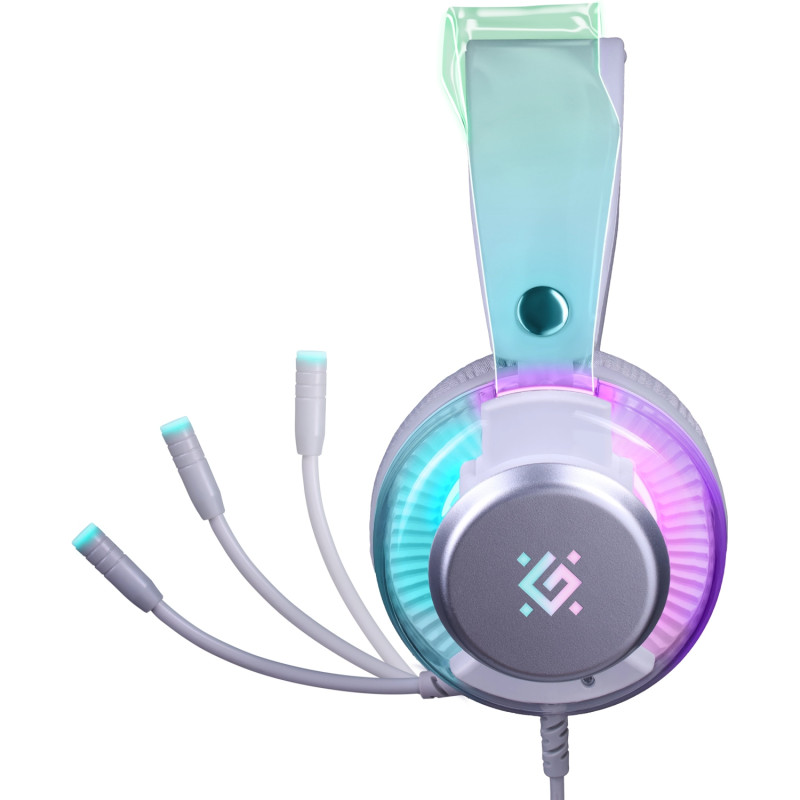 Гарнітура Defender Glitch, USB, RGB,  2м, White