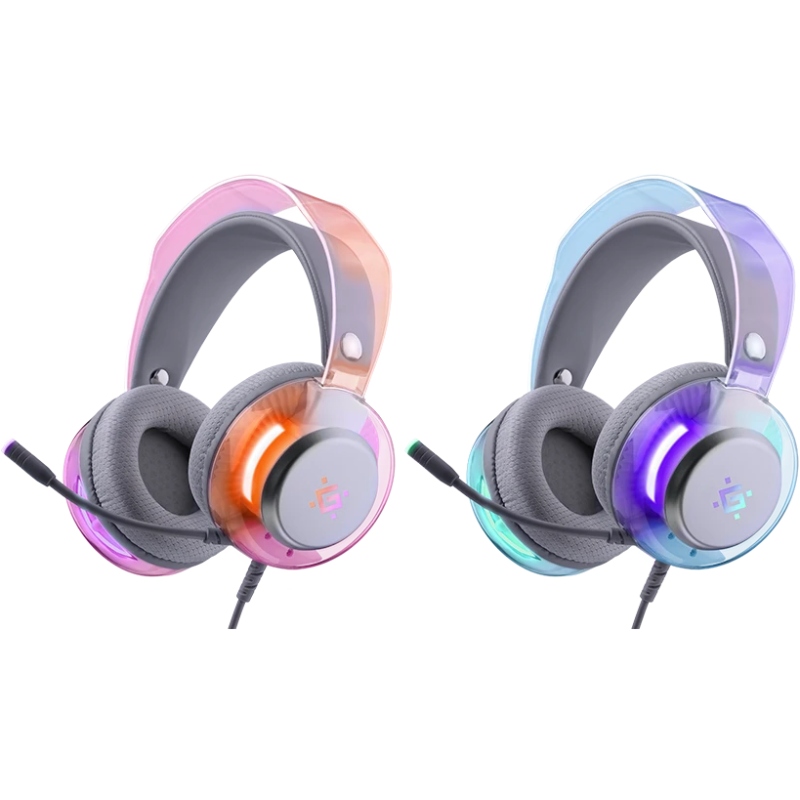 Гарнітура Defender Glitch, USB, RGB,  2м, White