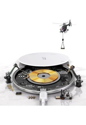 Бездротовий зарядний пристрій Baseus 15W + кабель Type-c Білий (WXJK-B02)