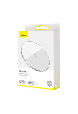 Бездротовий зарядний пристрій Baseus 15W + кабель Type-c Білий (WXJK-B02)