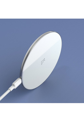 Бездротовий зарядний пристрій Baseus 15W + кабель Type-c Білий (WXJK-B02)