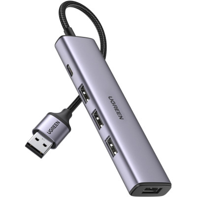 Хаб USB 3.0 -> 4хUSB 3.0 з живленням Type-C CM473 Ugreen