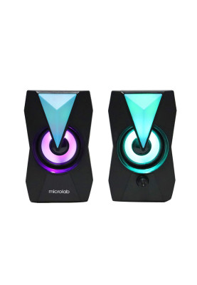 Акустична система 2.0 Microlab B-22, 6Вт RGB Led USB чорна