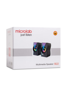 Акустична система 2.0 Microlab B-22, 6Вт RGB Led USB чорна