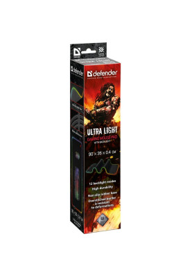 Ігрова поверхня Defender Ultra Light RGB, 900*350*4мм