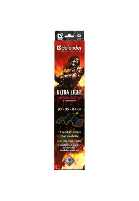 Ігрова поверхня Defender Ultra Light RGB, 900*350*4мм
