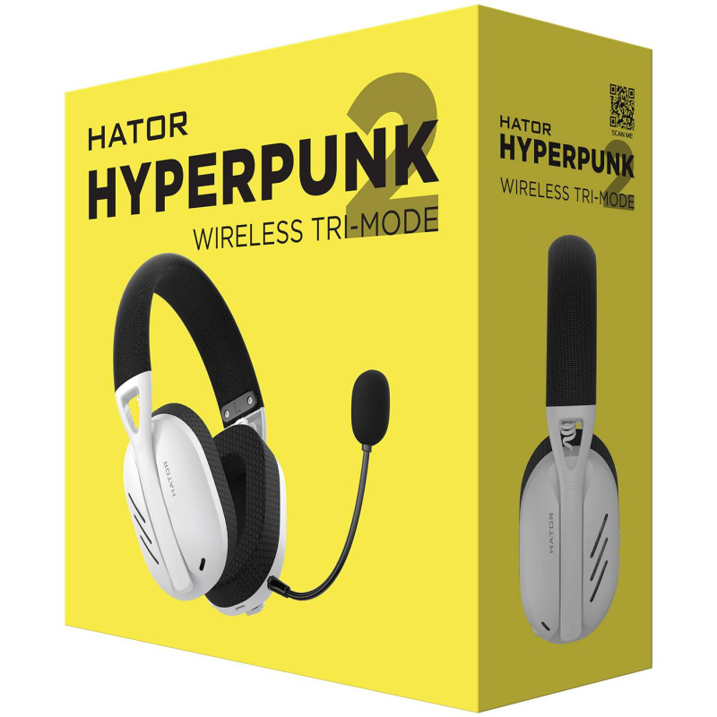 Ігрова гарнітура Hator Hyperpunk 2 Wireless Tri-mode Black/White