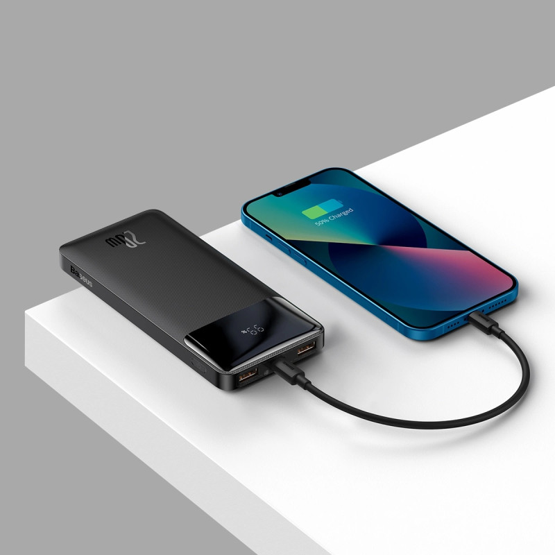 УМБ Baseus Bipow Overseas Edition 10000mAh 20W, 2xUSB-A, Micro USB, USB-C IN/Out Black