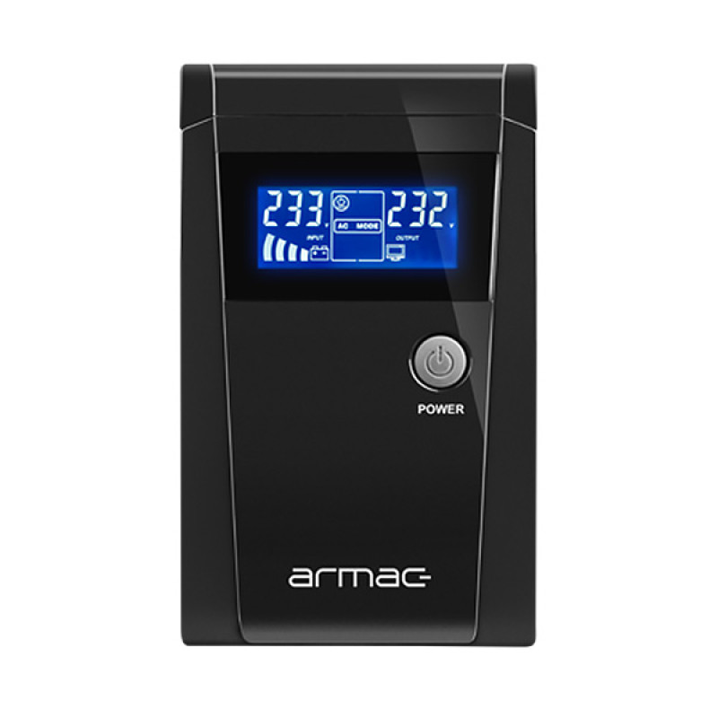 ДБЖ Armac OFFICE O/850F/LCD, Line Interactive 850VA/450W, 2хSchuko, USB-B LED, Metal case