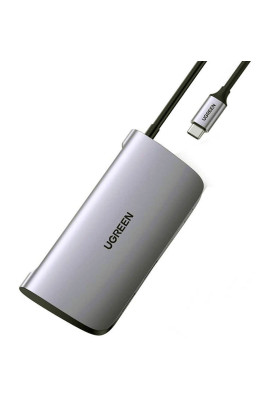 Док-станція USB3.0 Type-C --> USB 3.0x2/HDMI/RJ45/SD/TF/PD Ugreen CM212 Сіра