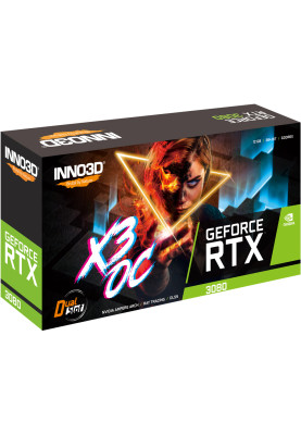 Відеокарта GeForce RTX3080 Inno3D X3 OC LHR, 12GB GDDR6X, 384bit, PCI Express