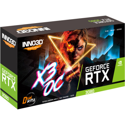 Відеокарта GeForce RTX3080 Inno3D X3 OC LHR, 12GB GDDR6X, 384bit, PCI Express