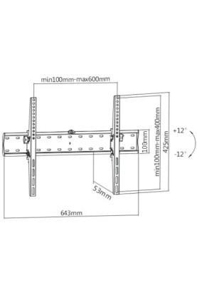 Кріплення для ТВ ITECHmount PLB2 VESA 600x400/Max 40kg/Black
