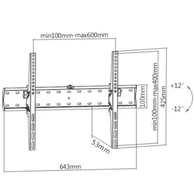 Кріплення для ТВ ITECHmount PLB2 VESA 600x400/Max 40kg/Black