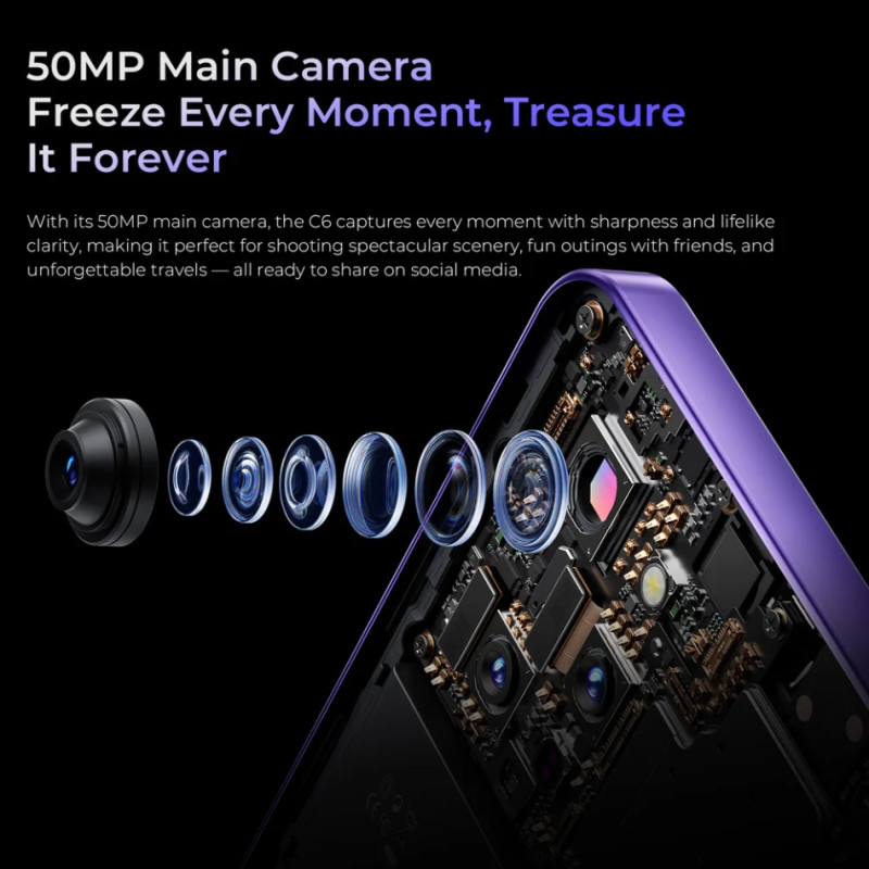 Смартфон Oukitel C6 5G 6.8" HD+ /12GB/512GB/ Dimensity 6300 /5150mAh/ 50+5Мп / Purple