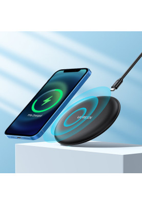 Бездротовий зарядний пристрій Ugreen CD186 Wireless Charging Pad (15 W) Чорний