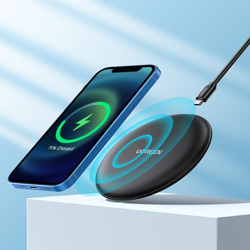 Бездротовий зарядний пристрій Ugreen CD186 Wireless Charging Pad (15 W) Чорний