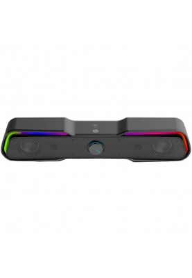 Акустична система 2.0 HP DHE-6002, 3,5мм + USB, 6Вт, Sound Bar LED RGB