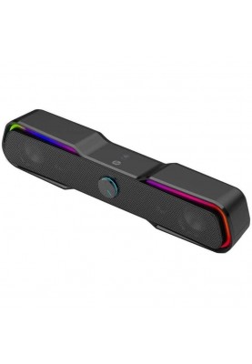 Акустична система 2.0 HP DHE-6002, 3,5мм + USB, 6Вт, Sound Bar LED RGB