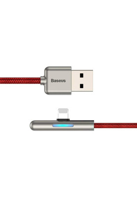 Кабель USB3.1 AM-Lightning M, 2 м, 1.5A, 90° з кольоровою індикацією Червоний, CAL7C Baseus