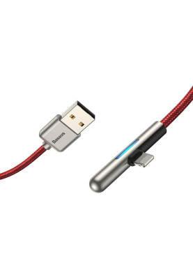 Кабель USB3.1 AM-Lightning M, 2 м, 1.5A, 90° з кольоровою індикацією Червоний, CAL7C Baseus