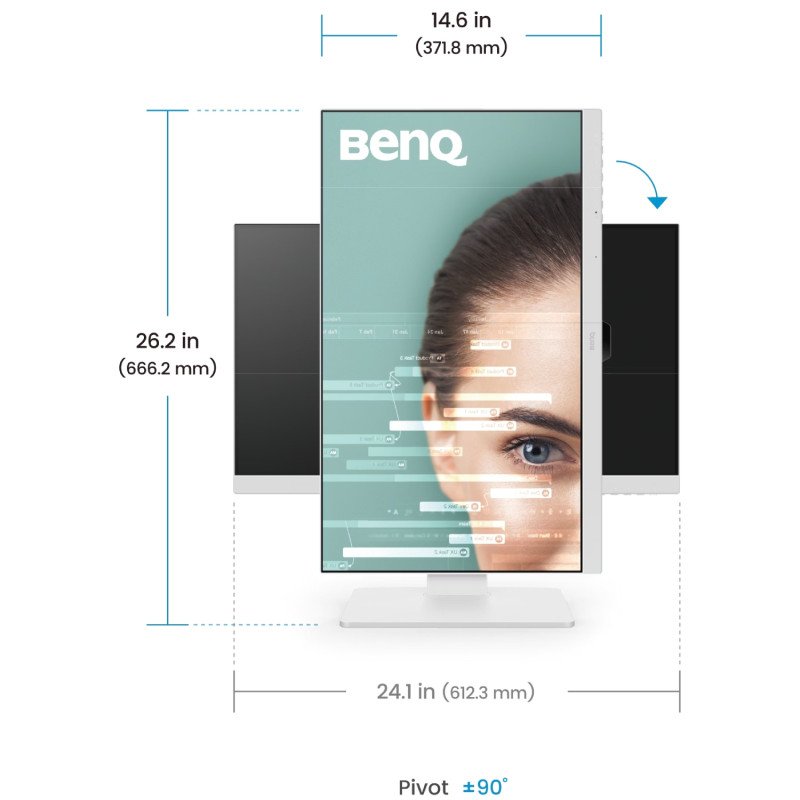 TFT 27" BenQ GW2786TC, IPS, 100hz, HDMI, DP, USB-C, колонки, білий