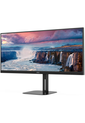 TFT 34" AOC U34V5C/BK, WQHD, VA, 100Гц, 1мс, HDMI, DP, USB-C, USB-hub, HAS, колонки, чорний