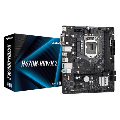 Материнська плата ASRock H470M-HDV/M.2 (1200/H470, 2*DDR4, PCIex16, HDMI/VGA/DVI, 4xSATAІІІ, RAID, M.2, GLan, 7.1ch, mATX)