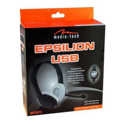 Гарнітура  Media-Tech EPSILION USB, Black-White