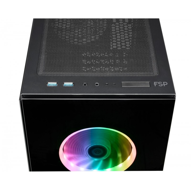 Корпус FSP CMT340 2xUSB3.0, fans ARGB F:3x12cm+ARGB R:1x12cm, без БЖ ATX