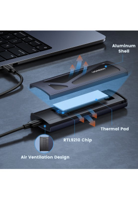 Зовнішня кишеня для SSD M.2 (NVME) M-KEY UGREEN 3.1 GEN2 CM578 сіра