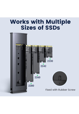 Зовнішня кишеня для SSD M.2 (NVME) M-KEY UGREEN 3.1 GEN2 CM578 сіра