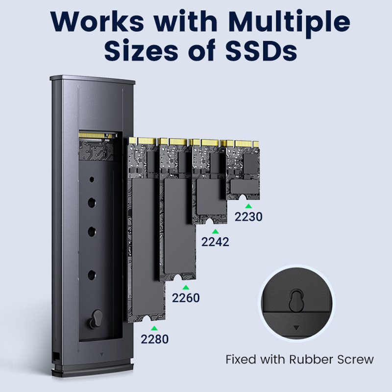 Зовнішня кишеня для SSD M.2 (NVME) M-KEY UGREEN 3.1 GEN2 CM578 сіра