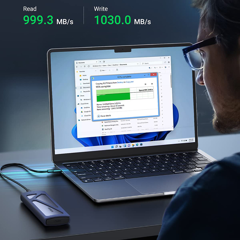 Зовнішня кишеня для SSD M.2 (NVME) M-KEY UGREEN 3.1 GEN2 CM578 сіра