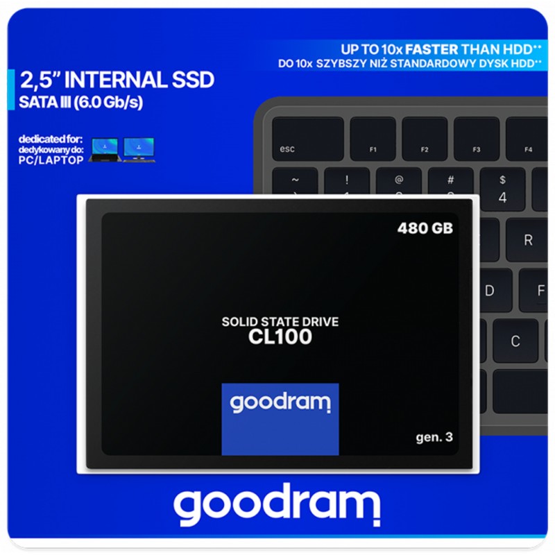 Накопичувач SSD 480Gb GoodRAM CL100 SATA III 2.5" TLC